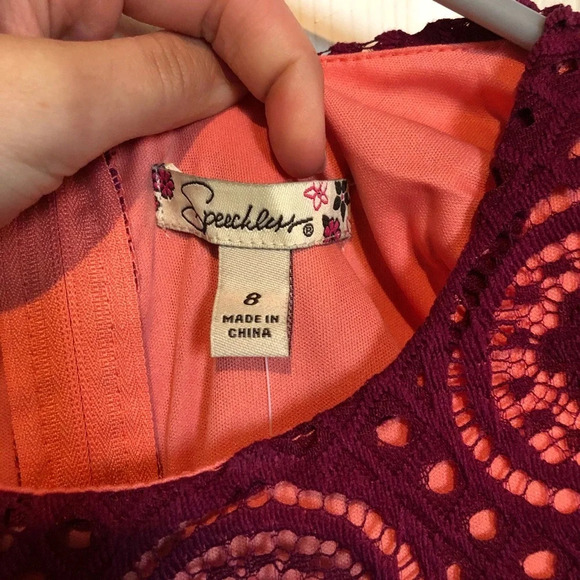 NWT Speechless Sleeveless Girls Dress Size 8 Lace - Picture 2 of 4